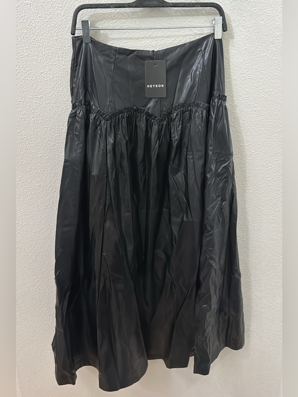 Heyson Black Midi Gathered Large Skirt